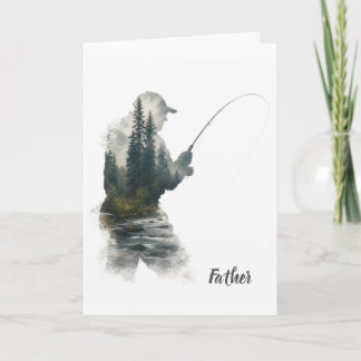 "Flyfisherman Double Exposure" グリーティングカード