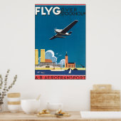 FlyG Over Stockholmヴィンテージ旅行ポスター ポスター (キッチン)