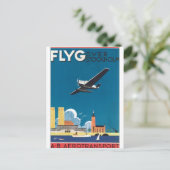 FlyG Over Stockholmヴィンテージ旅行ポスター ポストカード (スタンド正面)