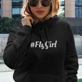 #FlyGirlタイポグラフィシンプル、トラベモダンルカスタム パーカ