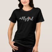 #FlyGirlタイポグラフィシンプル、トラベモダンル トライブレンドＴシャツ (正面)