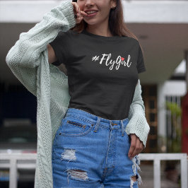 #FlyGirlタイポグラフィシンプル、トラベモダンル トライブレンドＴシャツ