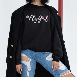 #FlyGirl タイポグラフィ シンプル モダン トラベル スウェットシャツ