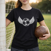 Flying Ball Soccer Art; Winged Footbball Graphic Tシャツ