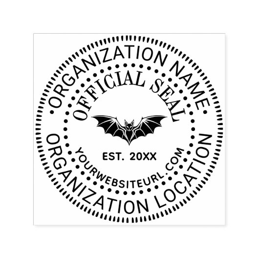 Flying Bat Official Seal Name Loc URL Estd Date セルフインキングスタンプ (デザイン)