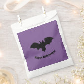 Flying Bat on purple favor bag フェイバーバッグ (クリップ留めされた状態)