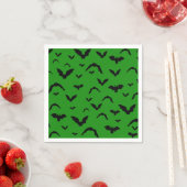 Flying bats on green スタンダードカクテルナプキン (インサイチュ)
