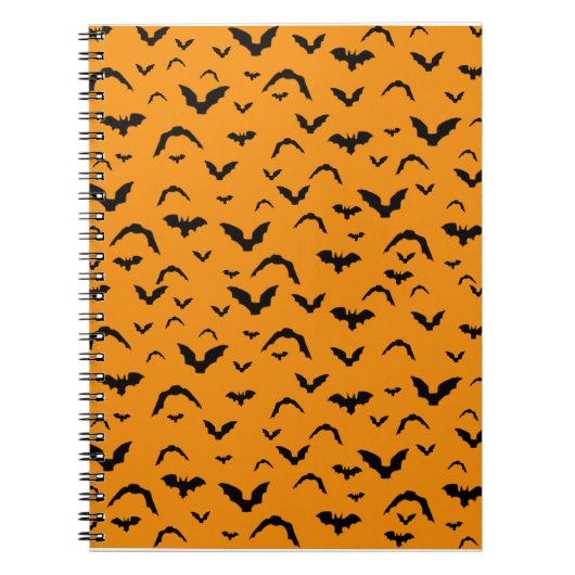Flying Bats on Orange ノートブック (正面)