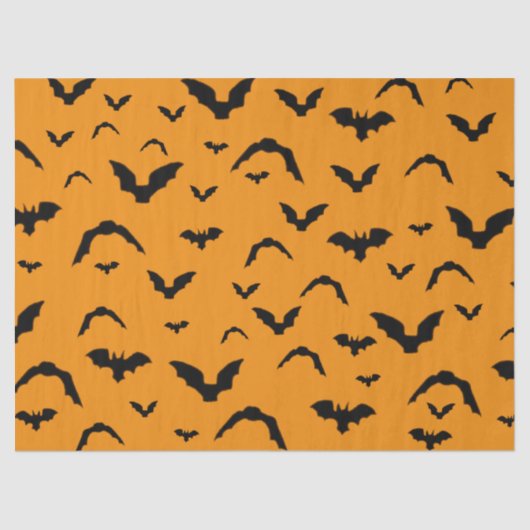 Flying Bats on Orange Tissue Paper 薄葉紙 (正面)