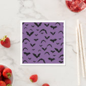 Flying bats on purple スタンダードカクテルナプキン (インサイチュ)