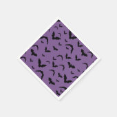 Flying bats on purple スタンダードカクテルナプキン (角)