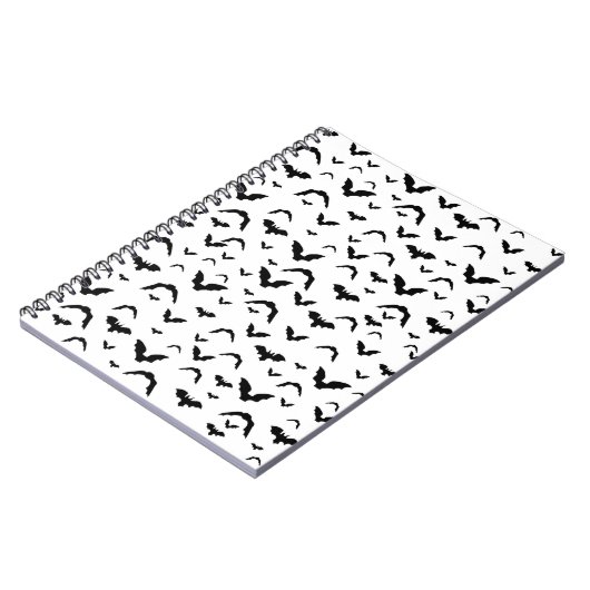 Flying Bats on White ノートブック (左側)
