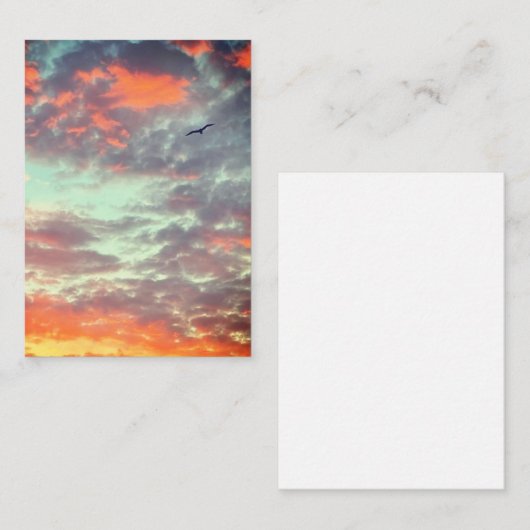 Flying Bird in Clouds Photo ノートカード (正面/裏面)