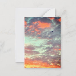 Flying Bird in Clouds Photo ノートカード
