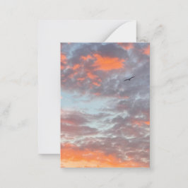 Flying Bird in Clouds Photo ノートカード
