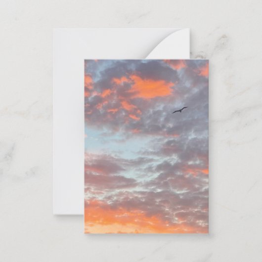 Flying Bird in Clouds Photo ノートカード (正面)