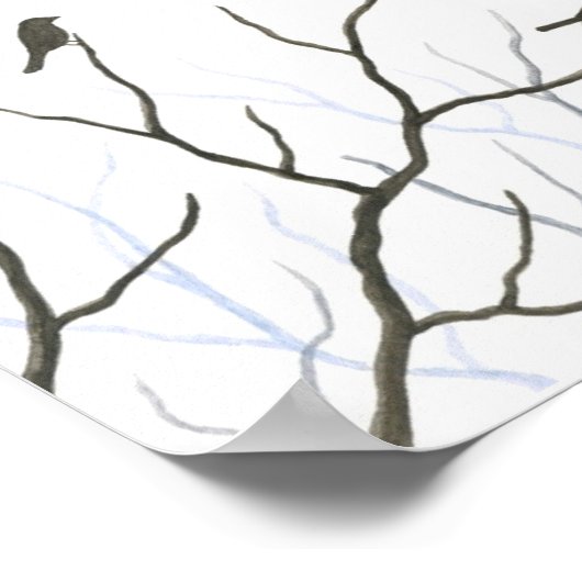 Flying Birds Silhouette Fine Art Print ポスター (角)