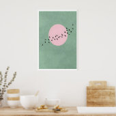 Flying Birds Wall Art - Minimal Silhouettes with P ポスター (キッチン)