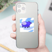 Flying Blue Spaceship シール (スマートフォン)