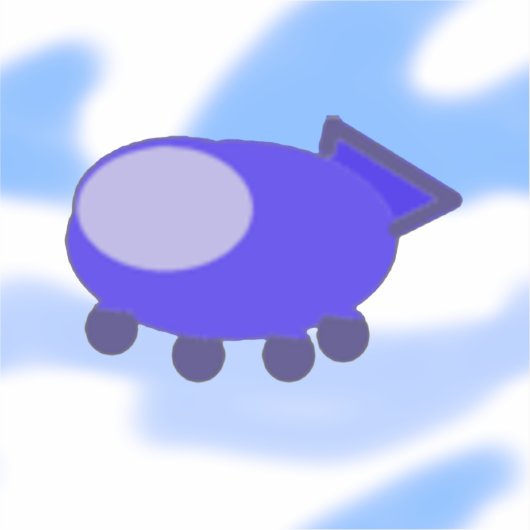 Flying Blue Spaceship  シール (正面)