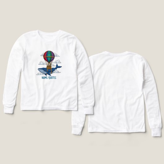 Flying Blue Whale with Hot Air Balloon (デザイン 正面＆背面)