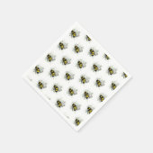 Flying Bumble BEE, Freehand Digital Drawing Insect スタンダードカクテルナプキン (角)