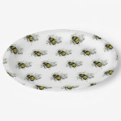 Flying Bumble BEE, Freehand Digital Drawing Insect ペーパープレート (アングル)