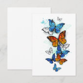 Flying Butterflies Morpho and Monarch エンクロージャーカード (正面/裏面)