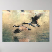 Flying Canada Geese Poster ポスター (正面)