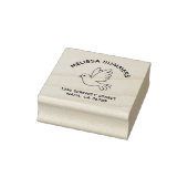 Flying Cartoon Dove Pigeon Bird Address ラバースタンプ (スタンプ)