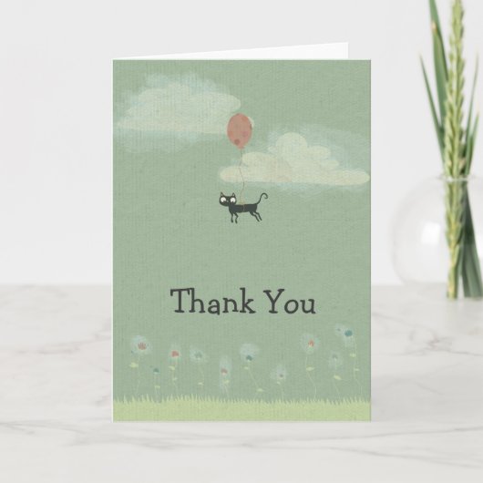 Flying Cat thank you card サンキューカード (正面)