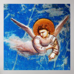 FLYING CHRISTMAS ANGEL IN BLUE SKY ポスター<br><div class="desc">Flight to Egypt,  Angel detail from Cappella  Scrovegni Giotto di Bondone  1267 - 1337. Italian Medieval fine art masterpiece, </div>
