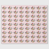 Flying Christmas Pig ラッピングペーパー (フラット)