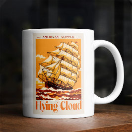 Flying Cloud American Clipper Ship Vintage Poster コーヒーマグカップ