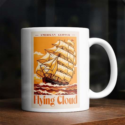 Flying Cloud American Clipper Ship Vintage Poster コーヒーマグカップ
