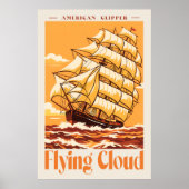 Flying Cloud American Clipper Ship Vintage Poster ポスター (正面)