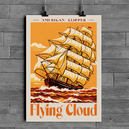 Flying Cloud American Clipper Ship Vintage Poster ポスター