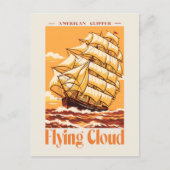 Flying Cloud American Clipper Ship Vintage Poster ポストカード (正面)