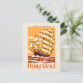 Flying Cloud American Clipper Ship Vintage Poster ポストカード (スタンド正面)