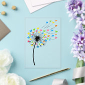 Flying colorful birds dandelion flow アクリル招待状 (インサイチュ (ウェディング))