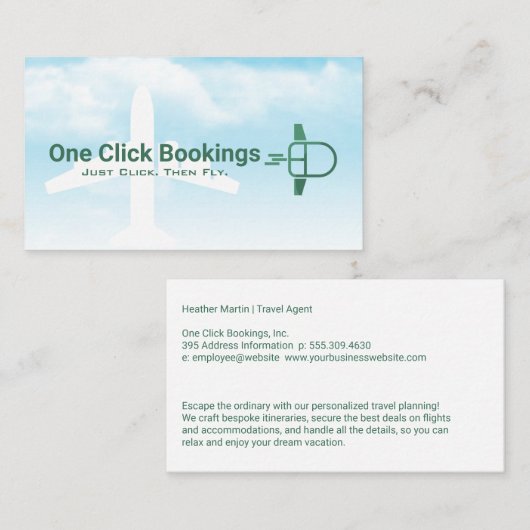 Flying Computer Mouse | Travel Agency 名刺 (正面/裏面)