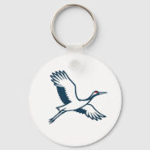 Flying Crane – Minimal Japanese Icon キーホルダー (正面)