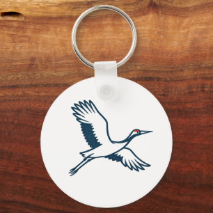 Flying Crane – Minimal Japanese Icon キーホルダー