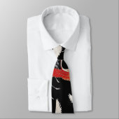 Flying Cranes Japanese Bird Kimono Art ネクタイ (タイ)