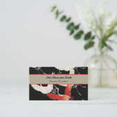 Flying Cranes Japanese Bird Kimono Art 名刺 (スタンド正面)