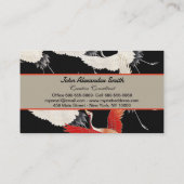 Flying Cranes Japanese Bird Kimono Art 名刺 (裏面)
