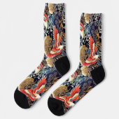 FLYING CRANES,WAVES,SPRING FLOWERS 和の花柄 ソックス (左)