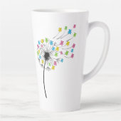 Flying cute bears dandelion flow カフェラテマグ (右)