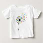 Flying cute bears dandelion flow ベビーTシャツ (正面)