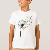 Flying cute bears dandelion flow tシャツ (正面)